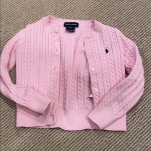 Ralph Lauren Girls Pink Sweater size 4